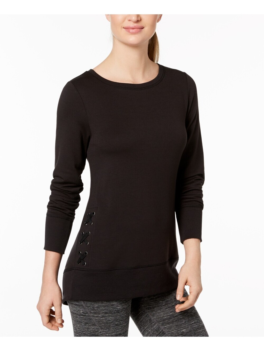Ideology Womens Lace-Up Detail Top Size S
